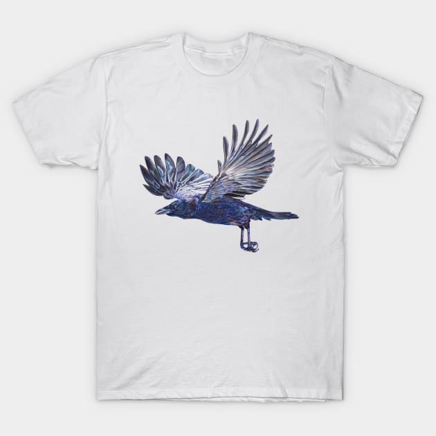 Crow in Flight T-Shirt by EmilyBickell